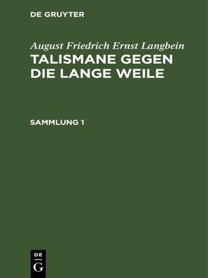 cover image of August Friedrich Ernst Langbein
